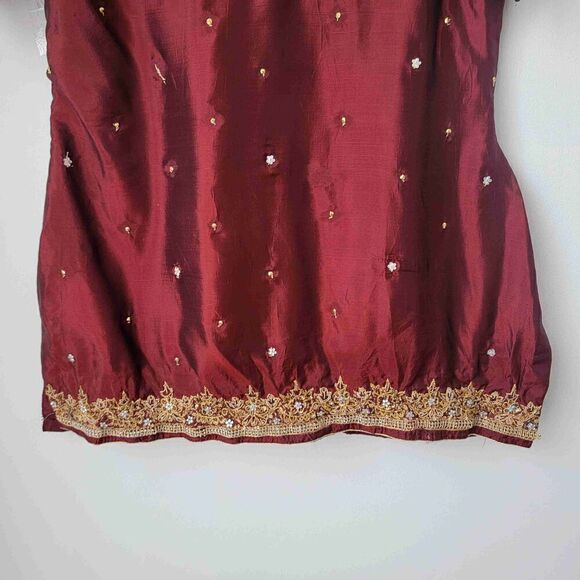 Womens Maxi Skirt And Top Set Short Sleeves Traditional Style Size Small & XL - Picture 9 of 14